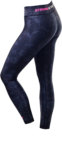 Ladies Legging Floral Black
