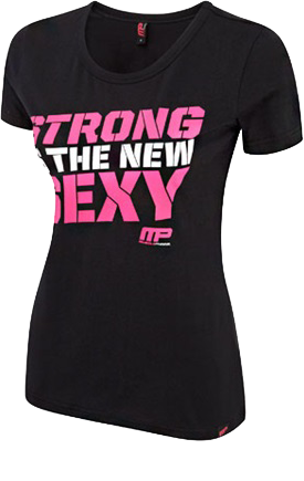Ladies T-shirt Strong Sexy Black